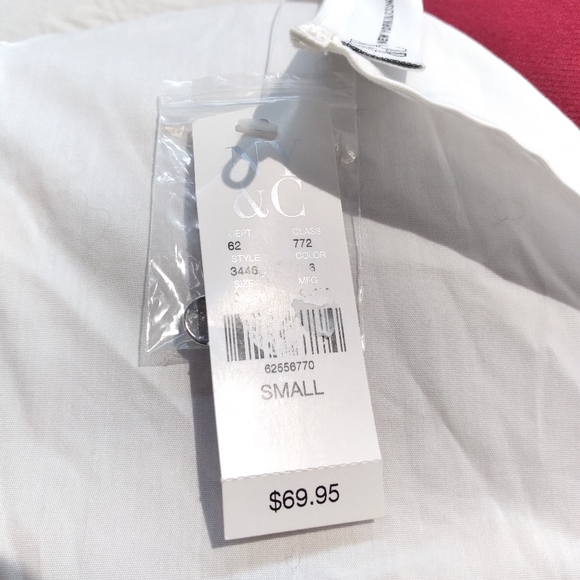 NY & Co. New Puff Sleeve White Poplin Wrap Dress Small - Picture 10 of 12